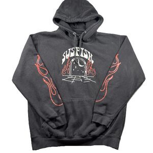 Bailey Sarian Suspish Unisex Hoodie Flames True Crime Graphic Black Large